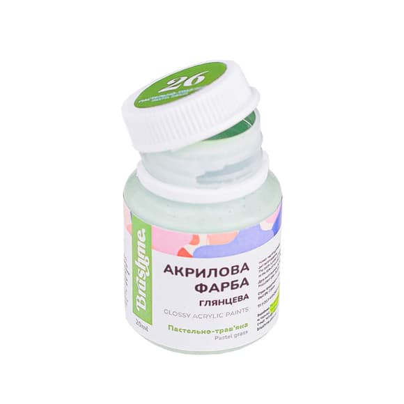 Акрилова фарба гл янцева Пастельно-трав'яна Brushme ACPT26 20 мл