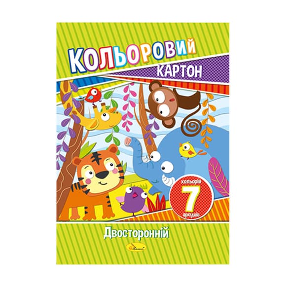 Набор цветного картона А4 АП-1102 двусторонний 7 листов