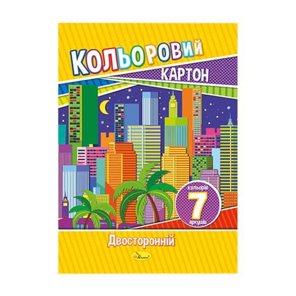 Набор цветного картона А4 АП-1102 двусторонний 7 листов