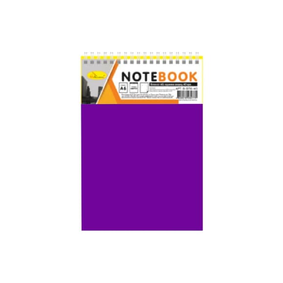 Блокнот А6 В-БП6-80, 80 листів, пружина зверху