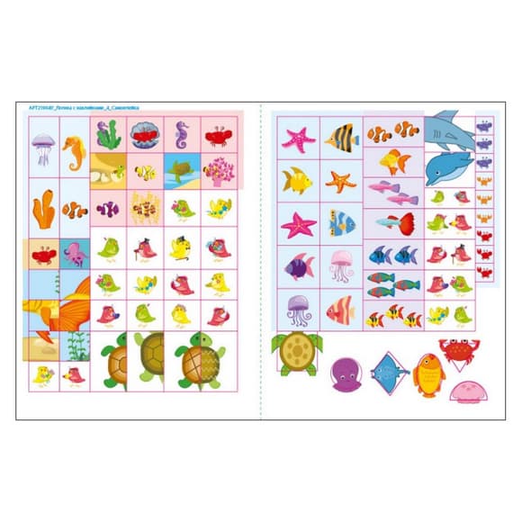 Развивающая тетрадь "Кто под водой?" 21904 логика с наклейками