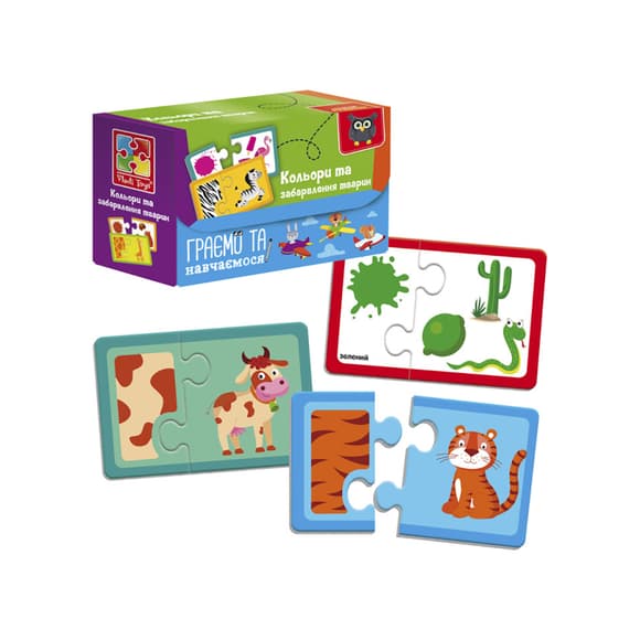 Пазлы "Найди пару. Цвета и окраска животных" VT5003-02 Укр