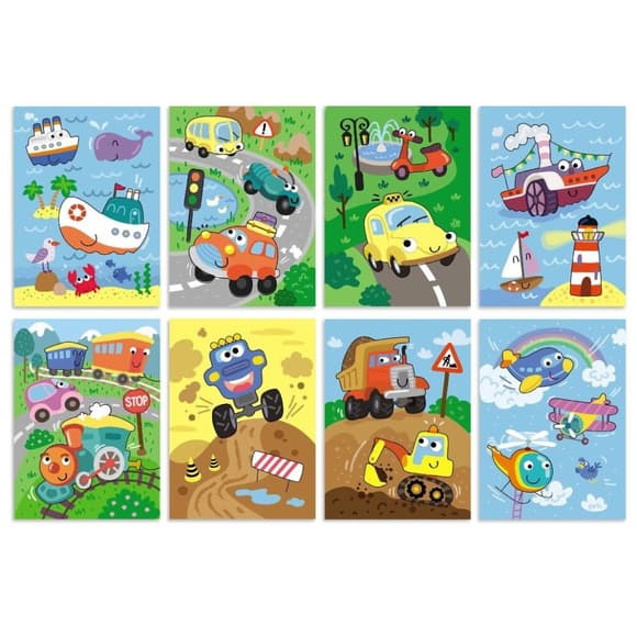 Набор водных раскрасок "Транспорт" 300309 с маркером для воды