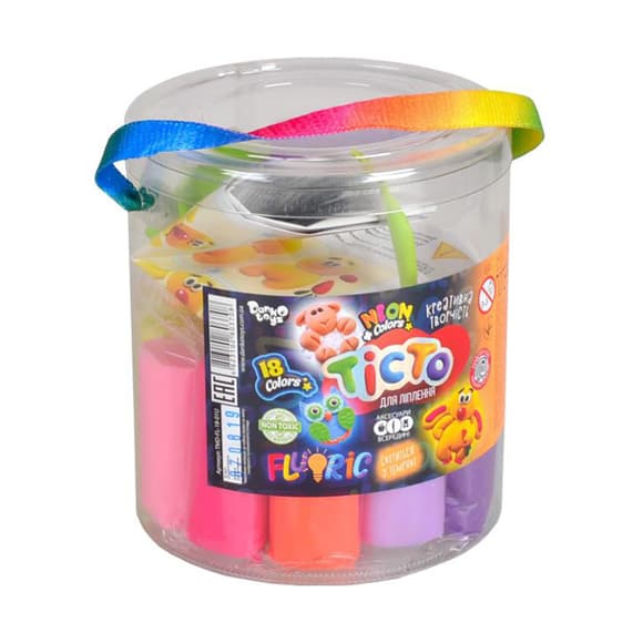 Креативна творчість "Тісто для ліплення "FLUORIC" TMD-FL-18-01U 18 кольорів