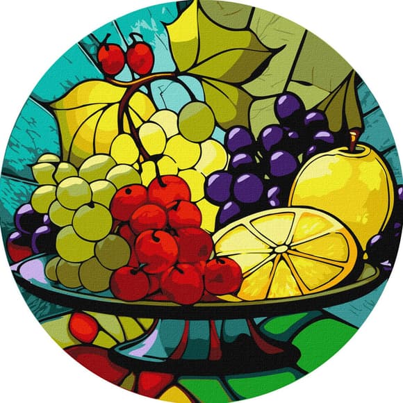 Картина за номерами "Фруктове асорті" ©art_selena_ua KHO-R1011 діаметр 29 см Ідейка