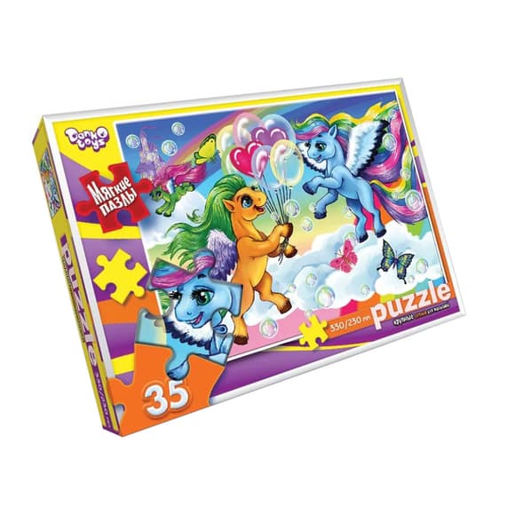 Мягкие пазлы "Пегас с шариками" S35-10-08, 35 элементов