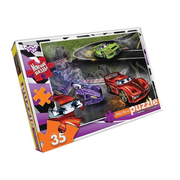 Мягкие пазлы "Спорткар" S35-10-15, 35 элементов