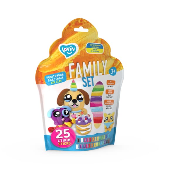 Набір для ліплення з повітряним пластиліном Air Clay 70159, 25 стиків