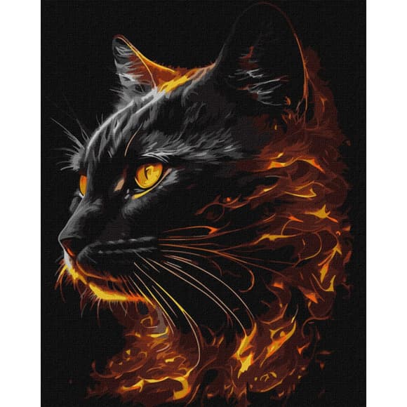 Картина по номерам "Огненная красота" ©art_selena_ua Идейка KHO6516 40х50 см с красками металлик extra