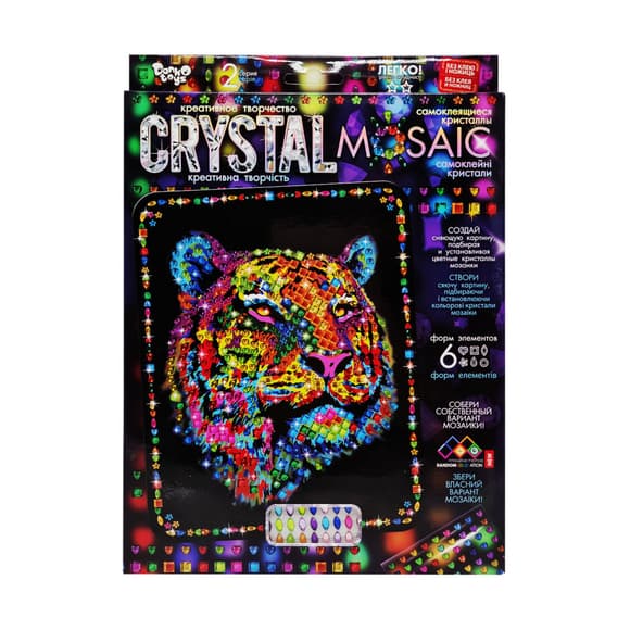 Креативна творчість "Crystal mosaic Тигр" CRM-02-01, 6 форм елементів