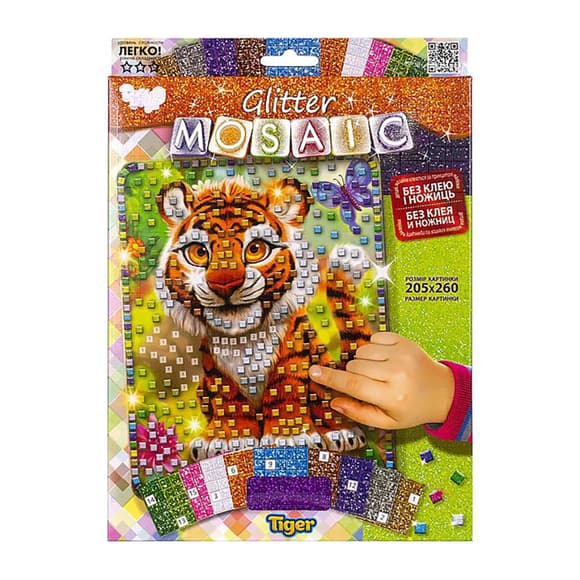 Креативна творчість "Glitter Mosaic Tiger" БМ-03-03 блискуча мозаїка