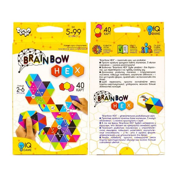 Розважальна карткова гра "Brainbow HEX" G-BRH-01-01, 40 карт