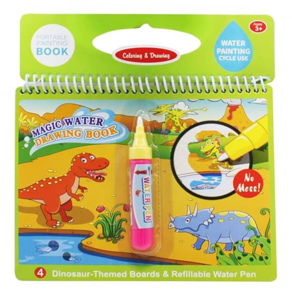 Книжка для рисования водой LT39 на пружине, картинки 4шт, маркер