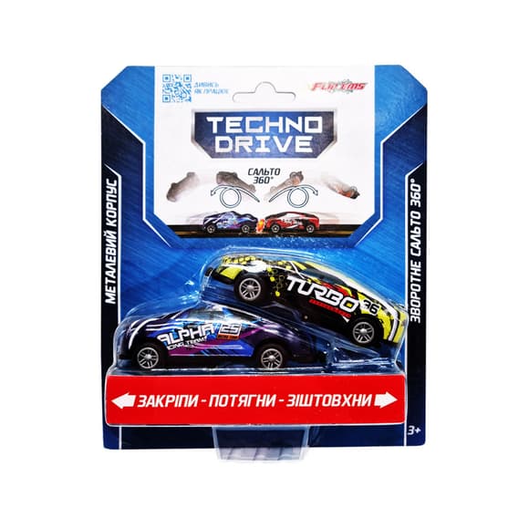 Набор игровых машинок "Крутой переворот" Flip'ems TechnoDrive 1311, 2 машинки