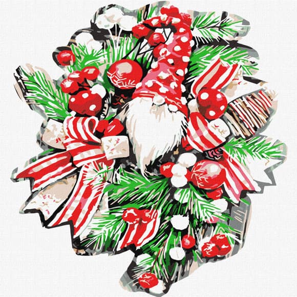 Картина по номерам "Рождественский венок" ©fashionillustration_tania KHO5071 30х30 см
