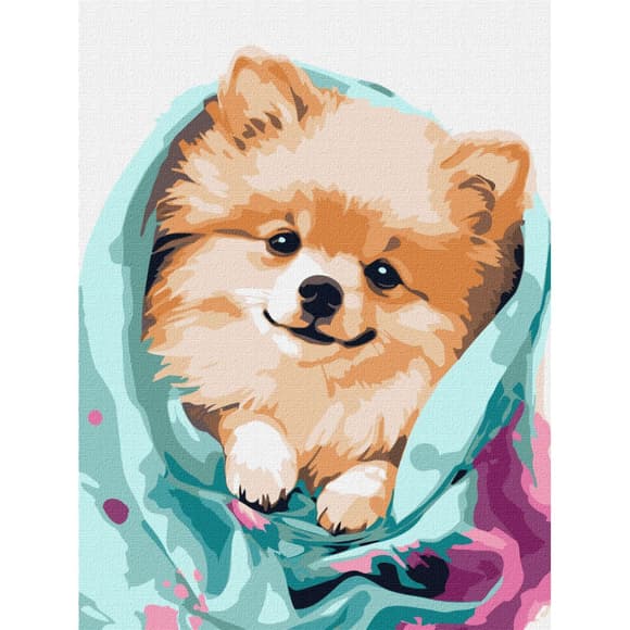 Картина за номерами "Щасливий шпіц" ©art_selena_ua KHO6545 30х40 см