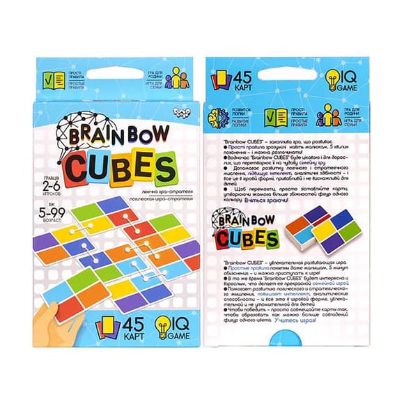 Розважальна настільна гра "Brainbow CUBES" G-BRC-01-01, 45 карт