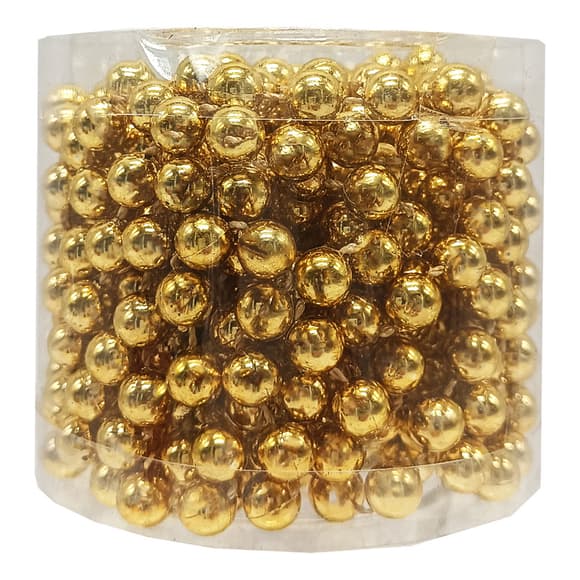 Декоративне намисто на ялинку 8070-8-5м(Gold) 8 мм, 5 метрів