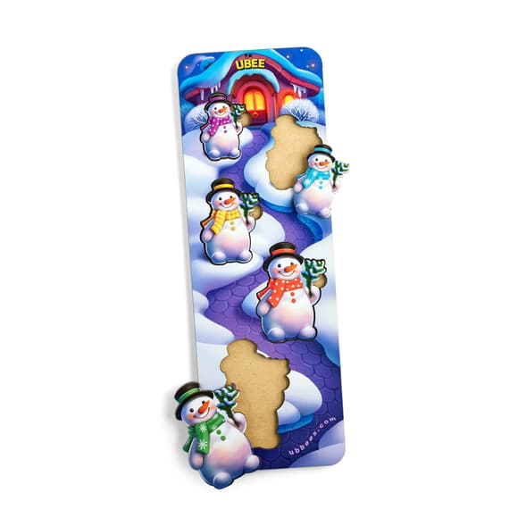 Развивающий пазл-вкладыш "Снеговики" (ПСД227) PSD227 больше-меньше