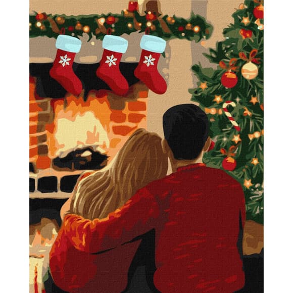 Картина по номерам "Вдвоем у камина" ©art_selena_ua Идейка KHO8319 40х50 см