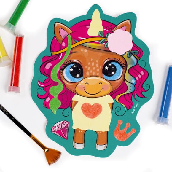 Набор для творчества "Sand Art Веселые друзья" VT4501-01, 5 флаконов с песком