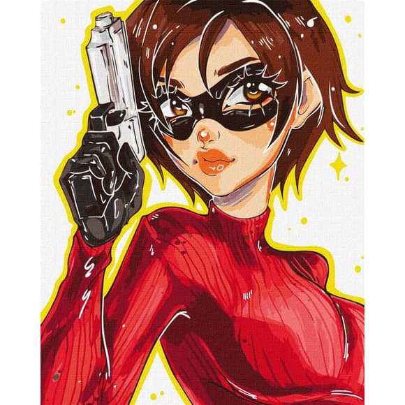 Набор картин по номерам 2 в 1 "Девушка-агент" 40х50 KHO2551 и "Веселая лама" 30х40 KHO5069