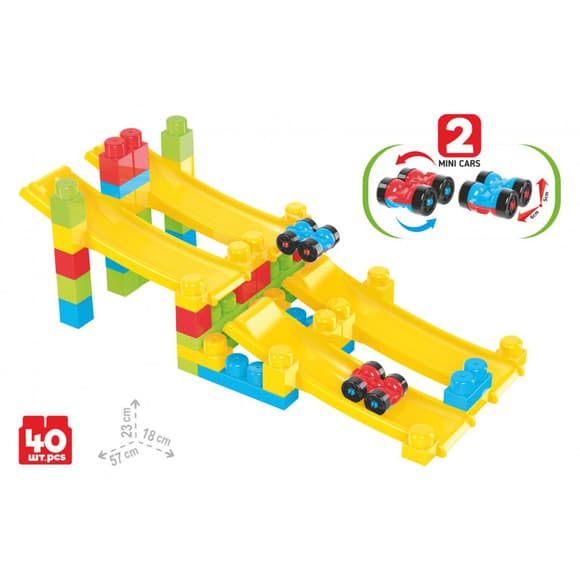 Дитячий конструктор "Закручені гонки" 9581TXK з машинками