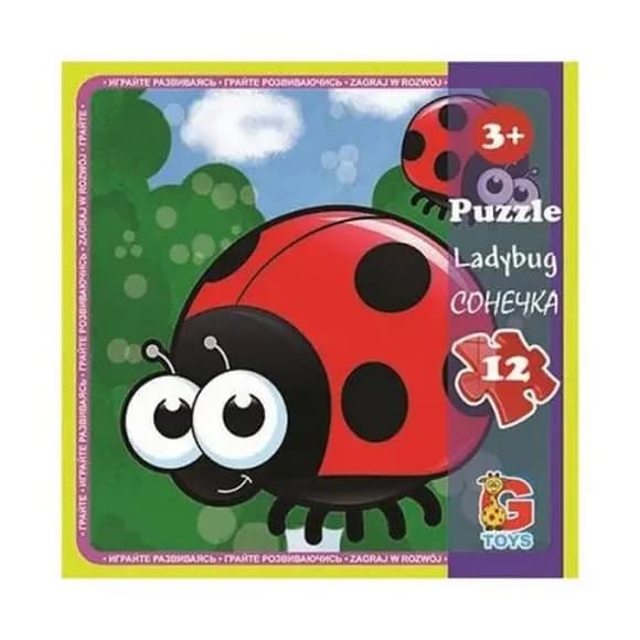Пазлы детские "Насекомые" LI01, 12 элементов