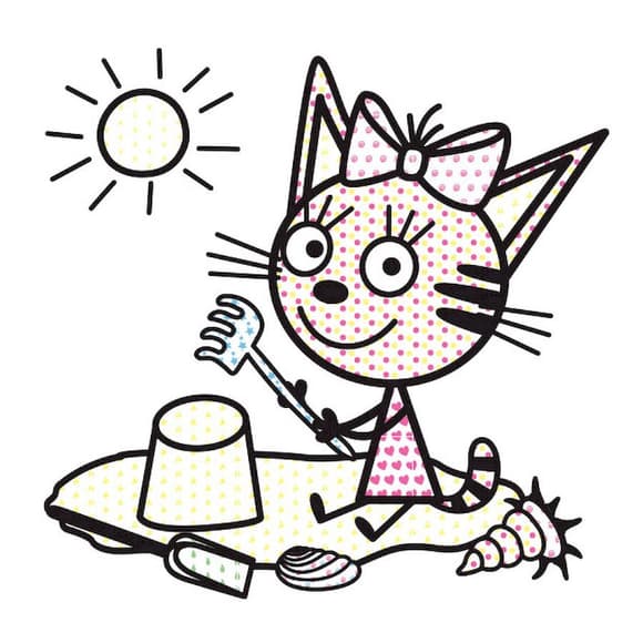 Водяная раскраска Три Кота. На природе 1370012 Цветной Буль