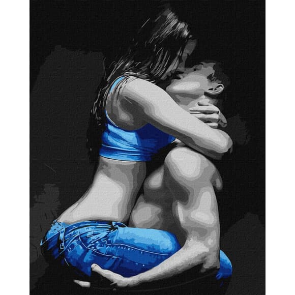 Картина за номерами "Пристрасні обійми" KHO8409, 40х50см                                           