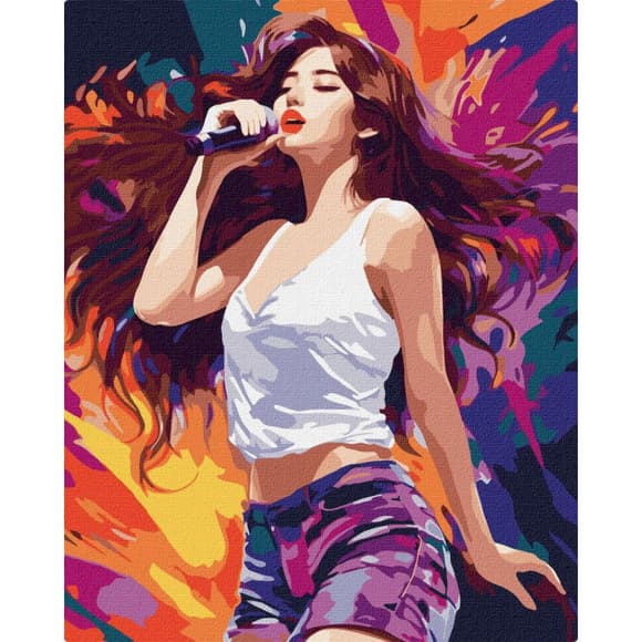 Картина по номерам "Волшебная певица" KHO8374 40х50 см