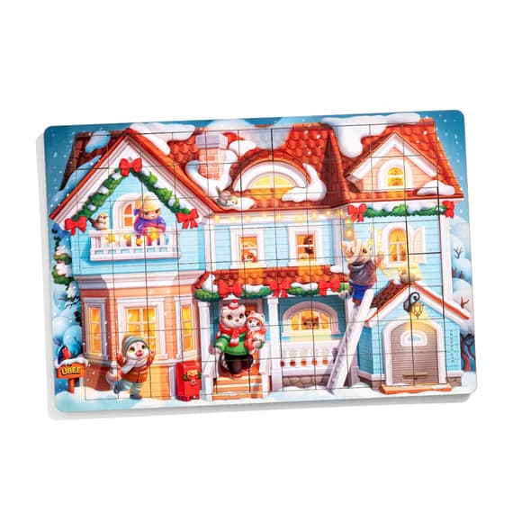 Пазл дитячий дерев'яний "Котячий будинок" (ПСД249) PSD249, 176 елементів