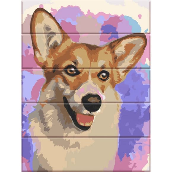 Картина з а номерами по дереву "Красуня коргі" ASW238 30х40 см 