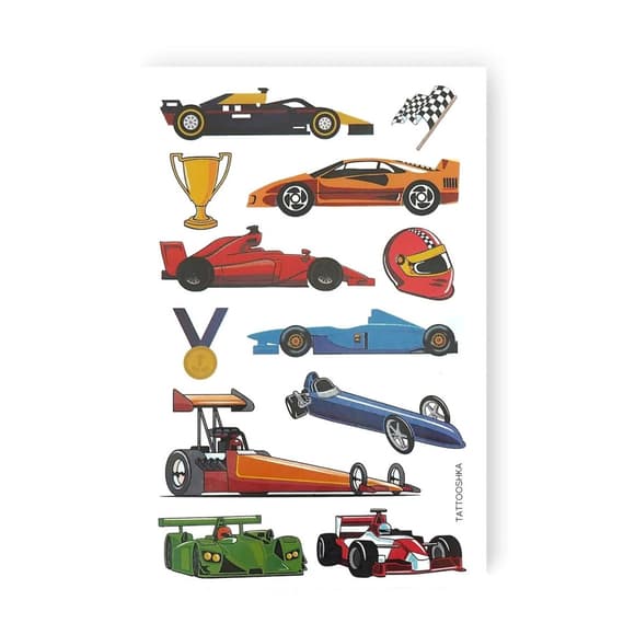 Набор временных татуировок "Гонки" WS-A038 разноцветные