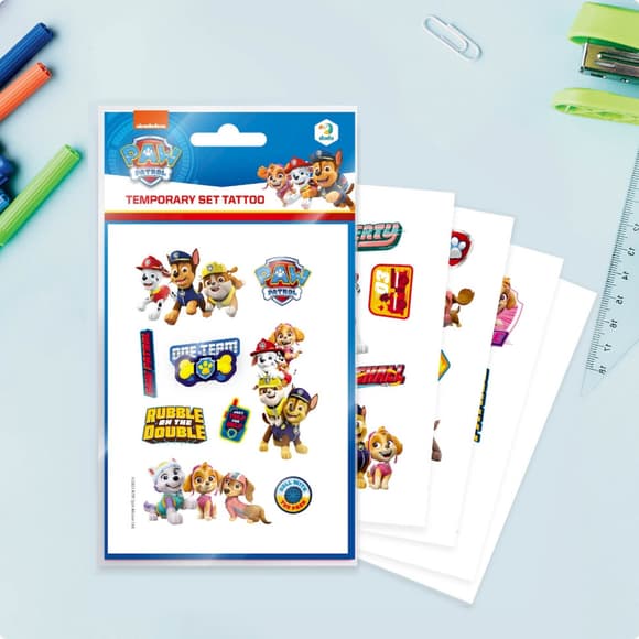 Набір дитячих тимчасових татуювань "Paw Patrol Команда" 200435, 4 листи