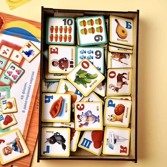 Настільна гра Лото "Абетка і цифри" (ПСД250) PSD250, 48 фішок