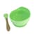 Силіконова тарілка на присосці з дерев'яною ложкою MGZ-0103(Green) 300 мл