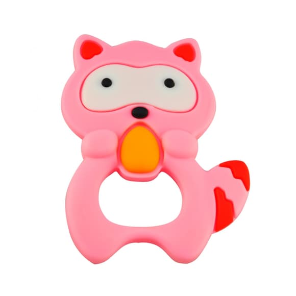 Прорезыватель силиконовый "Енот" MGZ-0402(Pink) в футляре