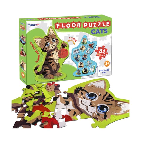 Детский развивающий Пазл-гигант "Кот" 2 в 1 ME5032-32, 31 элемент