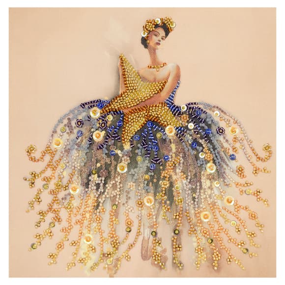 Набор-миди для вышивки бисером "Звездный вальс" AMB-097 20х20 см