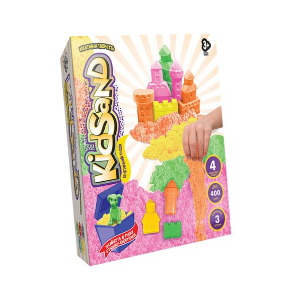 Набор креативного творчества "Кинетический песок "KidSand" KS-04-02U коробка 400 г