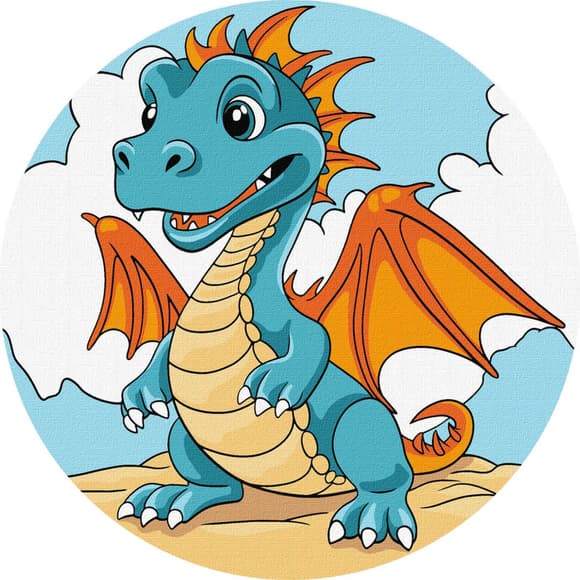 Картина по номерам "Прогулка дракончика" KHO-R1058 d19см