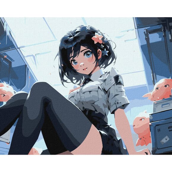 Картина за номерами "Чарівна брюнетка" KHO8419 40х50см                                            