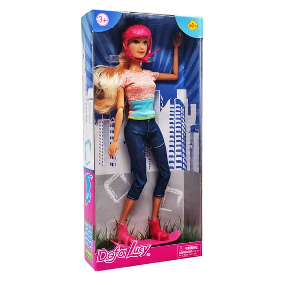 Дитяча лялька на скейті в шоло мі DEFA 8375 шарнірна