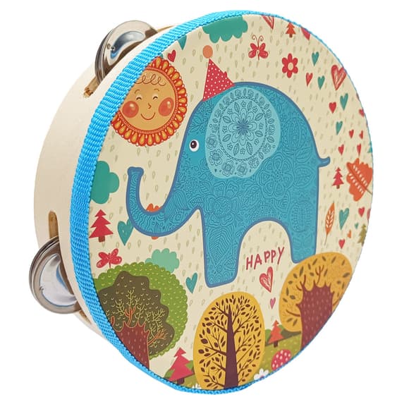 Деревянная игрушка Бубен "Слон" MD 0367-34 диаметр 15 см