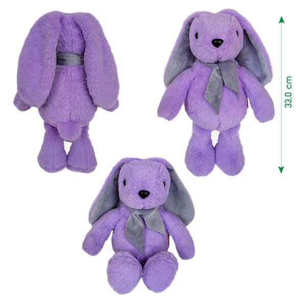 Іграшка м'яконабивна Зайченя МС 080501-10 фіолетове 33 см 