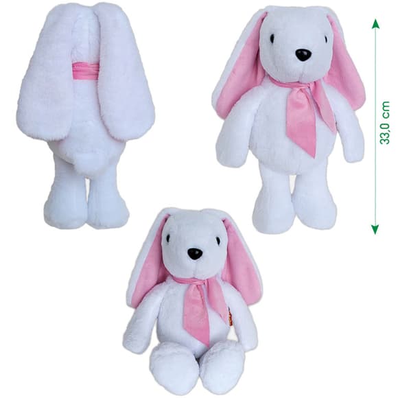 Игрушка мягконабивная Зайчонок МС 080501-09 белый 33 см