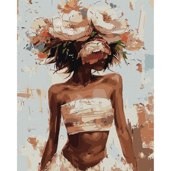 Картина по номерам "Цветочная шляпка" KHO8438 40х50см