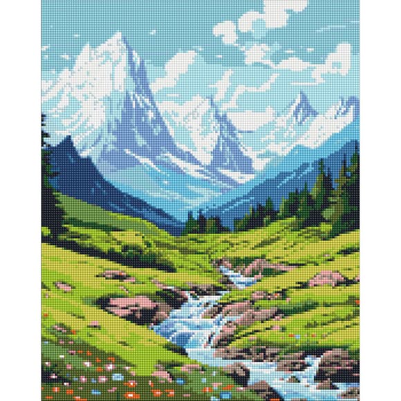 Алмазна  мозаїка "Літо в горах" AMO7812 40х50см