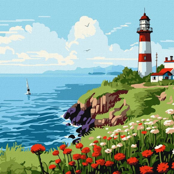 Картина за номерами "Маяк на горизонті" KHO2788 30х30см